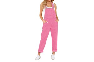 Medium Denim Long Jumpsuit Casual Vintage Button High Waist Flare Sleeve Long-Sleeved Full Length White 100% Cotton