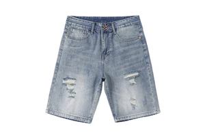 Summer New Men's Denim Shorts Casual Straight Fit Men's Denim Shorts