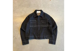 Custom Vintage Heavyweight Denim Jacket Winter Canvas Men's Cotton Work Jacket Casual Bomber Quilted Coats Jeans Jackets