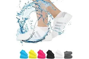 Non-Slip Waterproof Rubber Snap Closure Chemical-Resistant Plain Toe Customizable Reusable Rain Shoe Covers Outdoor Safety
