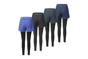 2 in 1 Piece Yoga Pants Women's Running Stretch Tight Sports Pants Outdoor Marathon Fitness Pants