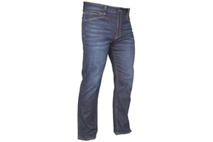 Men's Straight Fit Stonewashed Denim Jeans High Waist Button Fly Casual Style Midweight Cotton Washed Finish