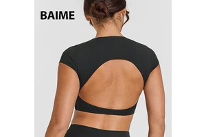 Wholesale Hot Selling Good Quality Yoga Wear T-shirt Quick-drying Sleeve Crop Top for Women