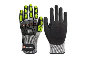 2025 New TPR Anti-impact A5 Cut-Resistant Gloves Nitrile Scrub Impregnated Work Construction Gloves Safety Protective Gloves