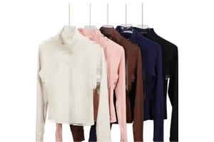 Custom Logo Fitness Yoga Wear Sport Jacket Long Sleeve Gym Yoga Shirt Top Sportswear Lulu Jacket Gold Zipper