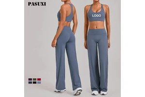 PASUXI High Waist Yoga Pants Seamless Women Sexy Solid Color Leggings Set Custom Gym Fitness Plus Size Yoga Set