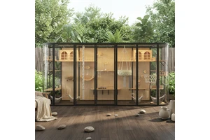 Luxury Solid Wood Pre Assembled Cat Villa Cage Large Outdoor Weatherproof Cat House Guaranteed Ready to Ship Wholesale