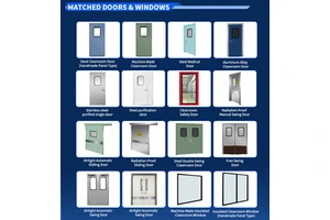 SHARBON New GMP Modular Dust-Free HEPA Filter Stainless Steel Fire/Water Resistant Clean Room Equipment Door Accessories Ceiling
