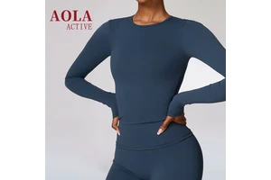 2026 AOLA Women's Long Sleeve Yoga Top Custom Breathable Casual Sports Yoga Workout Wear Gym Fitness Top