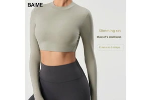Stereoscopic Slimming High Elastic Yoga Clothing Breathable Quick Dry Yoga Wrap Top for Gym