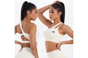 2025 New Sportswear Activewear Top Backless Yoga Gym Fitness Workout Single Strap Sports Bra for Women