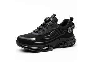 Four-season Work Safety Shoe Covers Men Breathable Safe Loose Tight Buttons Strap-On Closure Rubber Material Steel Toe Lazy
