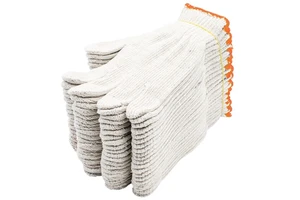 High Quality Washable Hard-wearing Bleached White Knitted Cotton Hand Safety Work Gloves