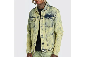 Denim Jacket and Jeans Winter Men's Casual Loose Long-sleeved Single-breasted Full-length College Jacket