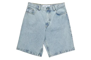 Custom Men's Denim Shorts Elastic Waist Blue Straight Leg Cropped Pants Summer Denim Shorts for Men