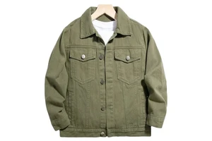 Men's Customizable High Street Sport Style Denim Jeans Jacket with Stand Collar Trending Outdoor Wear