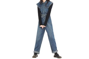 High Quality Sleeveless Straight Leg Jumpsuit Denim Jeans Overall Jumpsuit for Women