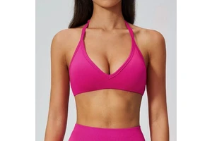 Skin Friendly Supportive Women Workout Bra Padded Open Back Stylish Yoga Gym Running Bra Custom Sports Bra