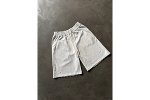 Summer Custom Men's Oversized Knee Length Raw Hem Ripped Distressed Baggy Jogger Sweat Shorts Man