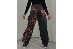 New Custom Women's High Waist Loose Fit Rivet Woven Denim Jeans Wide Leg Washed Vintage Distressed Pants Printing Autumn 100%