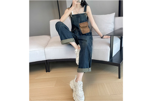 High Quality Vintage Style Custom Women's Jeans Jumpsuit Washed Mom Overalls for Summer Bulk Wholesale Denim for Ladies