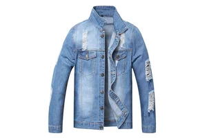 Wholesale Denim Jacket Men's Slim Fit Style Teens Boys Denim Jeans Jackets And Coats Loose Denim Jackets