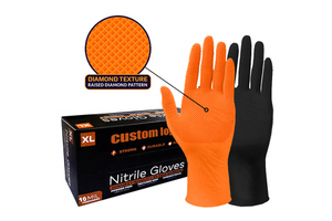 Factory 10 Mil Diamond Texture Industry Food Service Car Repair Mechanic Cleaning Disposable Glove Nitrile Gloves