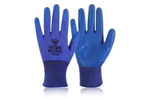 Semi-coated Latex Gloves Non-slip Wear-resistant for Construction Work Dipped Rubber with Embossed Texture Safety Work Gloves
