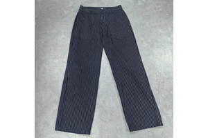 Factory High Fashion Custom Men Loose Baggy Denim Men's Jeans Trousers 100% Cotton Faded Black Oversized Fit Striped Denim Jeans