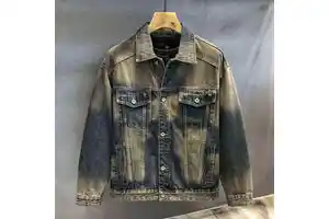 Fashion Wholesale Denim Jackets Mens Layered Denim Jacket Transitional Weather Outerwear