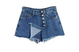 Women's Shorts Customized Women Jeans Wide Leg Casual High Waist Washed Plain Baggy Jorts Denim Shorts Jeans