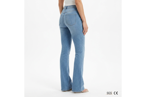 Custom High Street Skinny Slim Flare Jeans Women Sustainable Lyocell Denim Bootcut High Rise Sculpting Butt Lift For Brand