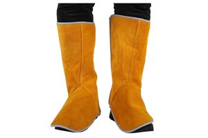 Cowhide Leather Heat Resistant Welding Spats Anti-Slip Safety Foot Cover Boot Protectors and Shoe Covers