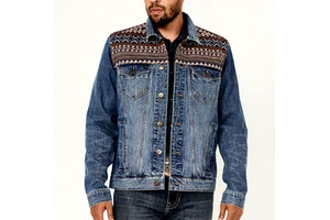Manufacturer High Quality Printed Designer Fashion Custom Washed Men's Denim Jeans Jackets