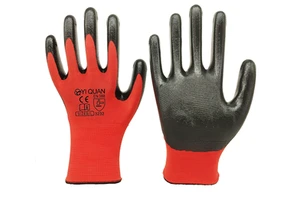 Red Nitrile Breathable Thin Silicone-free Powder-free Anti-Slip Waterproof Anti-static 26cm Safety Gloves Work Protection