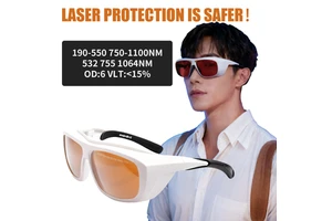 Laser Protection CE Certificated 190-510nm OD6 Anti-Fog-Scratch PC Lens For UV Engraving Marking Equipment Laser Safety Goggle