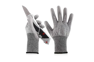 Wholesale 13G HPPE Cut Resistant PU Coated Safety Industrial Gloves Anti Cut Work Gloves