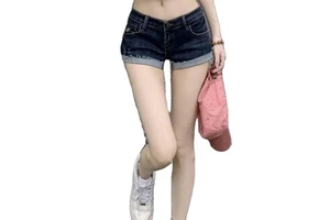 Summer New Women's Denim Shorts Low Waist Elastic Slim Fit Hot Pants Lady's Fashion Accessories