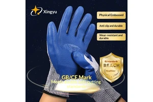 Labor Protection Gloves H575 Anti-Cut Thickened Wear-Resistant Rubber Coated Anti-Slip Construction Work Level 5