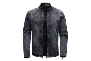 Spring and Autumn Men's Denim Jacket Trendy European and American Casual Elastic Washed Denim Top Denim Coat OEM