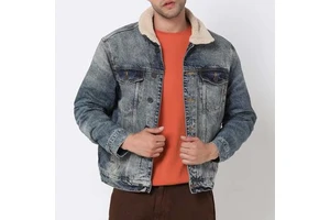 Wholesale High Quality Blank Men's Denim Jacket Long Sleeve Zipper Front Customized Color Waterproof Windproof Breathable Winter