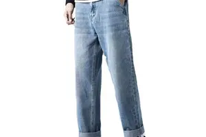 Men High Rise Jeans Pants Denim Trousers for Stylish Everyday Outfits