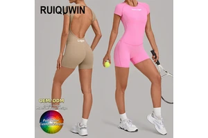 RUIQUWIN Customized High Quality Women Sexy Gathering Sports Jumpsuit Breathable Yoga Jumpsuit High Elastic Sports Suit