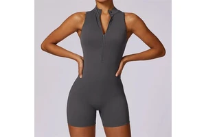 Summer Zipper Workout Jumpsuit Sports Overalls Women Gym Clothing Running Fitness Gym Tracksuit Women's Sets 2 piece set women