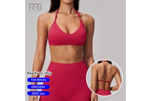 Roregal Adjustable Halter Neck Sports Bra Women Shockproof Yoga Bra Quick Dry High Stretch Workout Top For Gym And Fitness