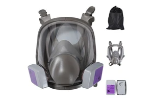 Factory-direct Rubber Full-face Gas Masks with Activated Carbon Filter Reusable 3-Layer Design CE EN136 Certified
