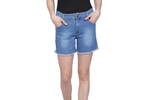 Women's Wholesale Summer Breathable Washed Boot Cut Mid Waist Sexy Denim Jean Shorts for Women