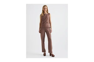 Women's Viscose Blend Straight Cut Unlined Trousers with No Belt and Very Colorful Design