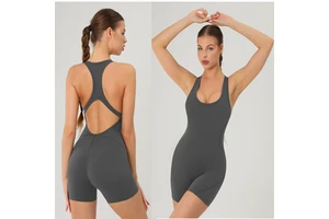 Customized One-piece Sportsuits Running Jumpsuit Shorts Active Wear Outdoor High Intensity Yoga Sets Fitness Padded for Lady