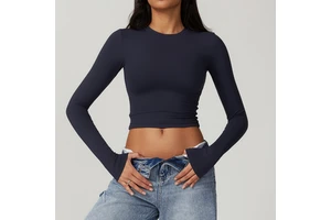 New Popular Women's Breathable Lightweight Sports T-shirt Running Fitness Wear Long Sleeve Yoga Top